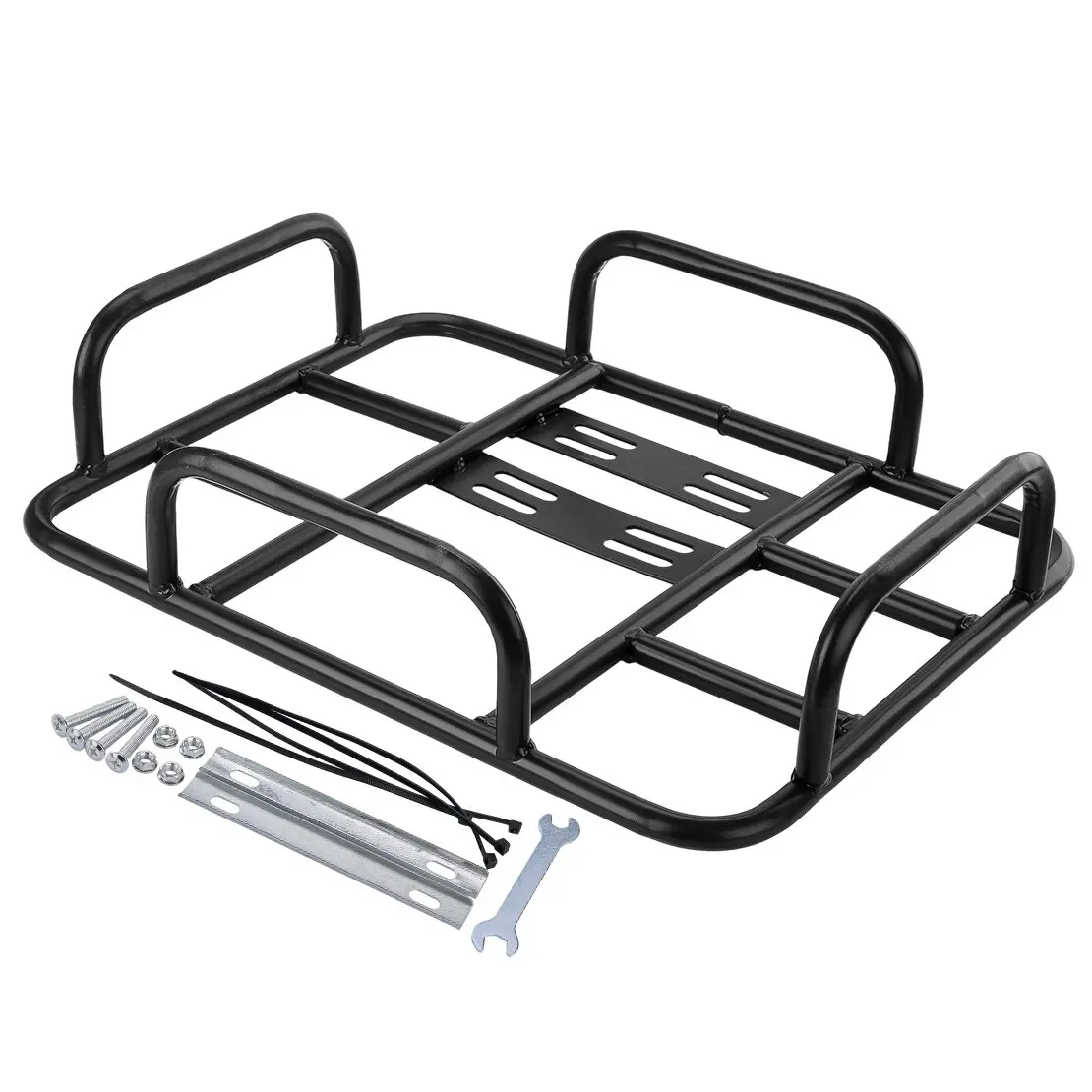Motorcycle Food Delivery Box Rack 40kg Loading Seamless Steel Tube Rear Grille Holder Black