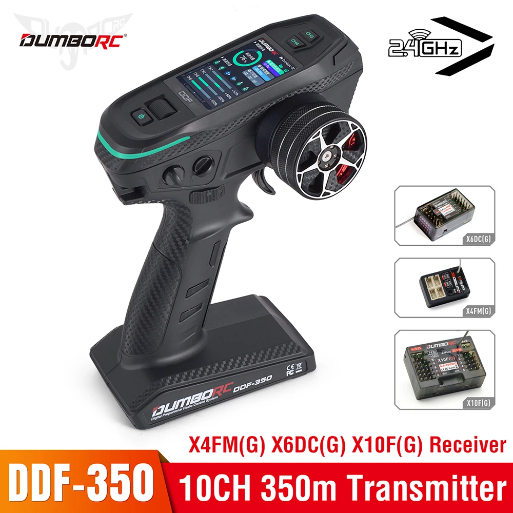 DUMBORC Émetteur DDF-350 avec Récepteur 2.4G 10CH Numérique Radio Télécommande