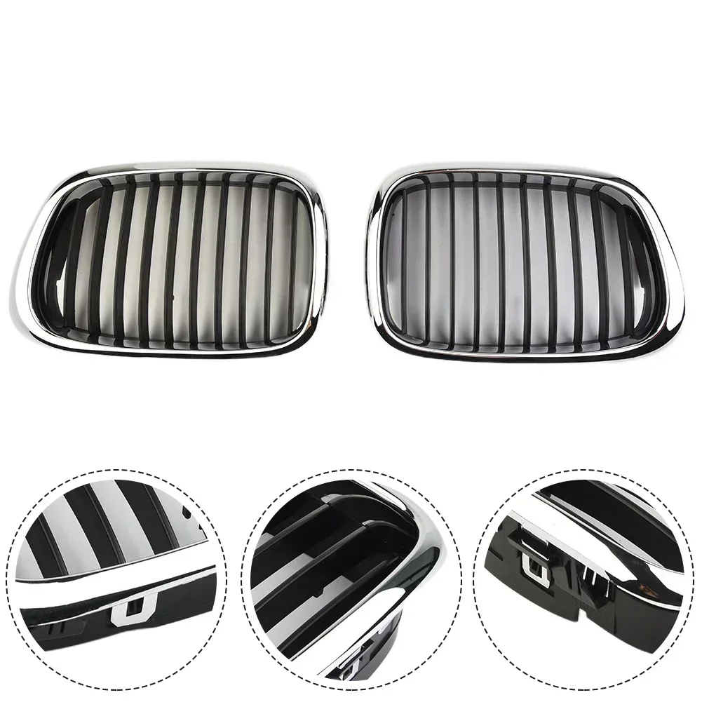 For BMW E39 5-series 525 530 535 540 97-03  M5 Front Chrome Black Grille Grill ABS Plastic Accessories For Vehicles