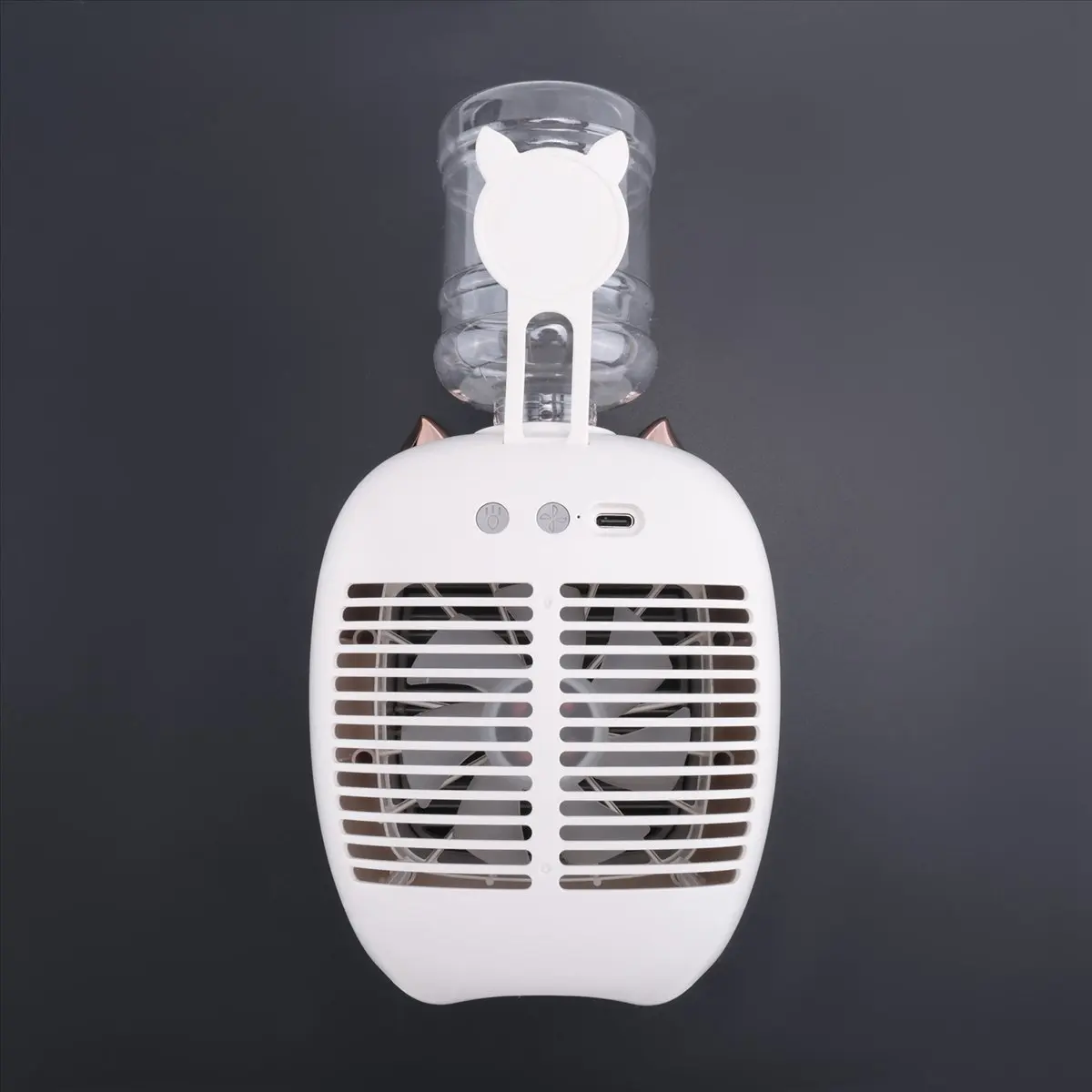 [T80C]Water Air Conditioning Fan, Mini Fan, USB Fan, Desktop Turbo Humidification Cooler Gray & White