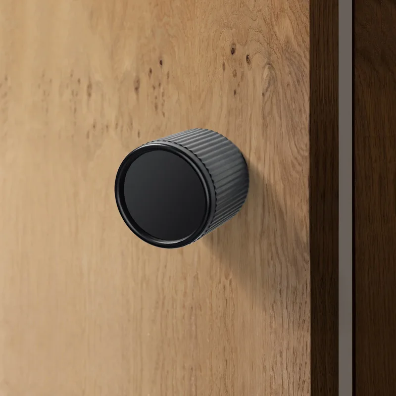 Magnetic Silent Round Bedroom Door Lock with Keys Indoor Room Wooden Door Light Fashionable Household Universal Door Handle Lock