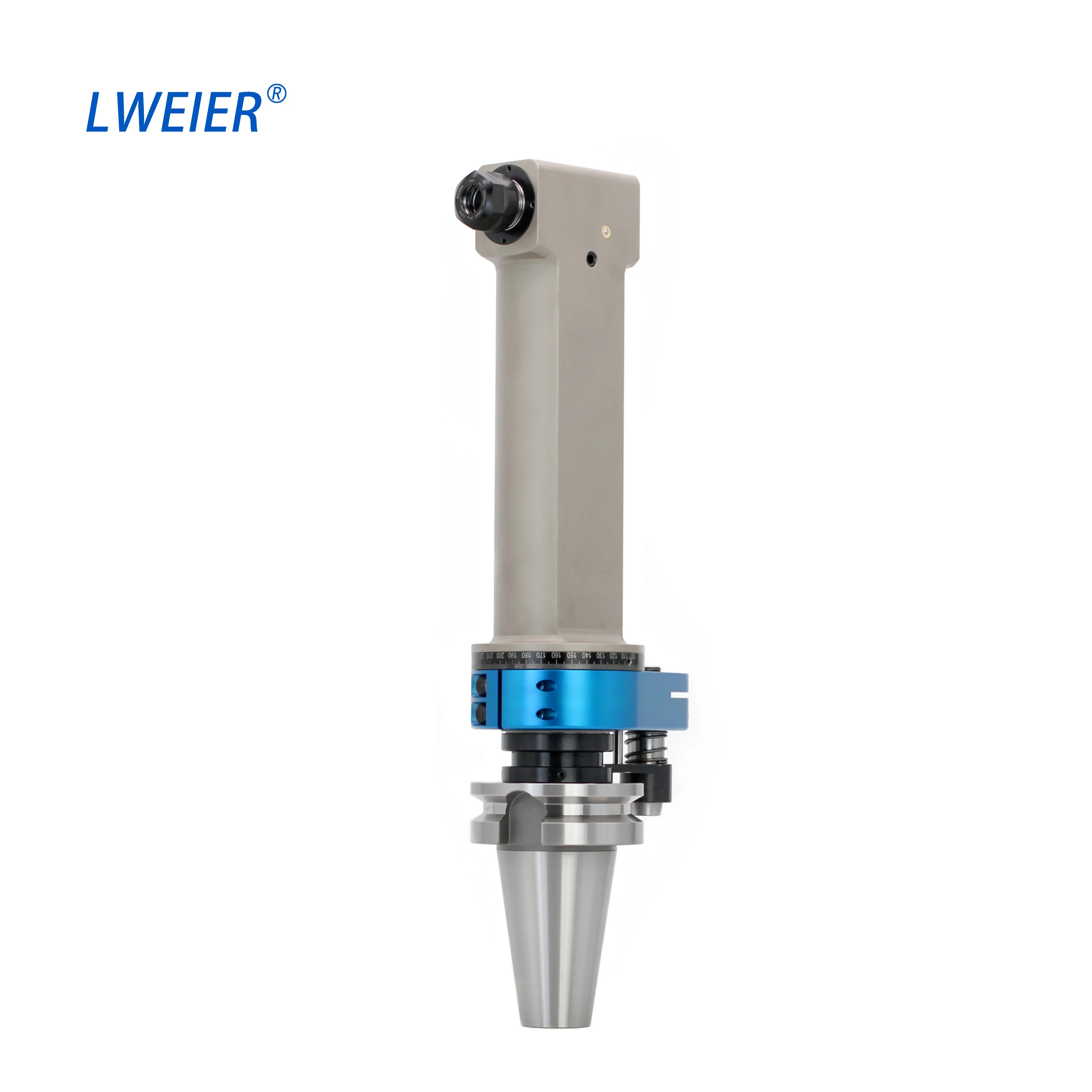 LWEIER BT40 BT50 Milling Head HSK63 CAT Horizontal Milling Deep Hole Micro Side Extended Angle Micro Side For BT40 BT50 Milling