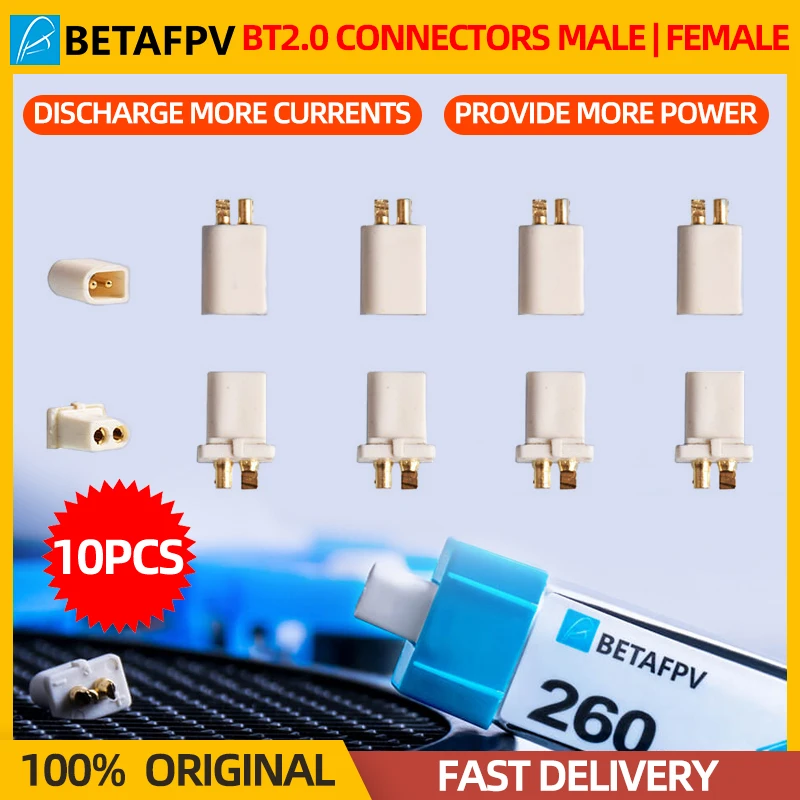 5Pairs BETAFPV BT2.0 Connectors Plug Male/Female Set 1.0 Banana Pin Connector For RC FPV 1S Tiny Whoop Brushless Drone Battery