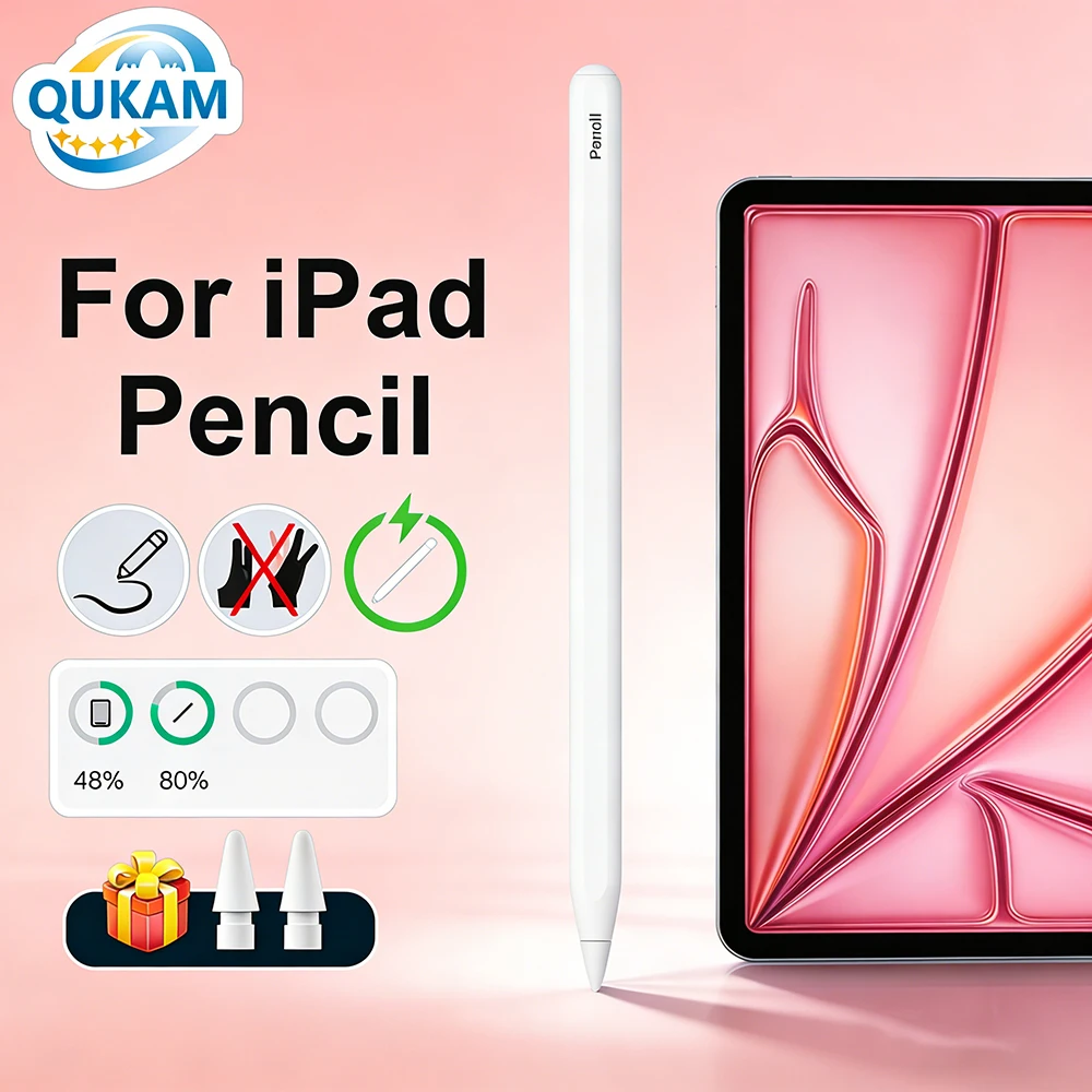 

New Wireless Charging Stylus Pen for Apple Pencil 2 Palm Rejection Pen for iPad 10/9/8/7th Gen Air 5/4 Pro 12.9/11 Mini 6 7 Pen