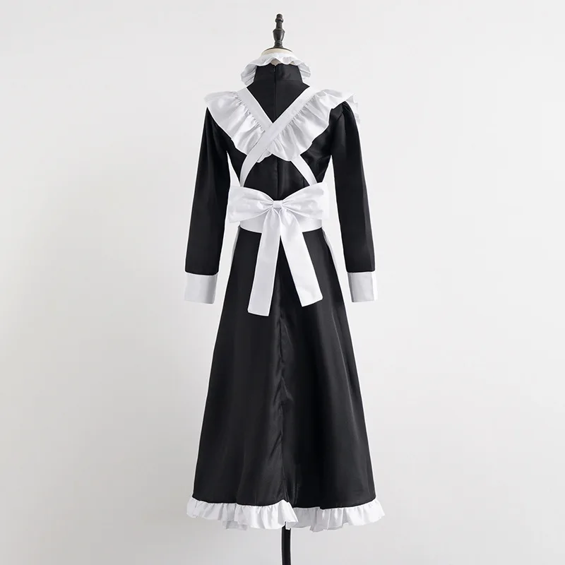 Vestido de empregada preto e branco para homens e mulheres, Cosplay, Clássico, Festa de Halloween, Lolita, Interpretação, C28M119