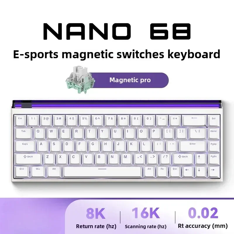 MADLIONS NANO68 Gaming Magnetic Switch KeyboardWeb Drive 8K Custom Wired Return RT Adjustable Keystroke Hot Swap Gifts 68 Key