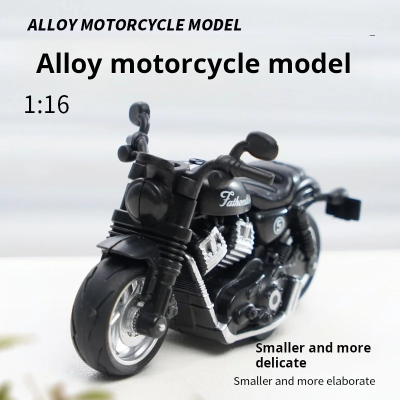 Alloy Diecast Pocket Motorcycle 1/16 Scale Miniature BM Ducadi Vehicle Toy Models Pullback Base Mini Ornament Childrens Toys Gif