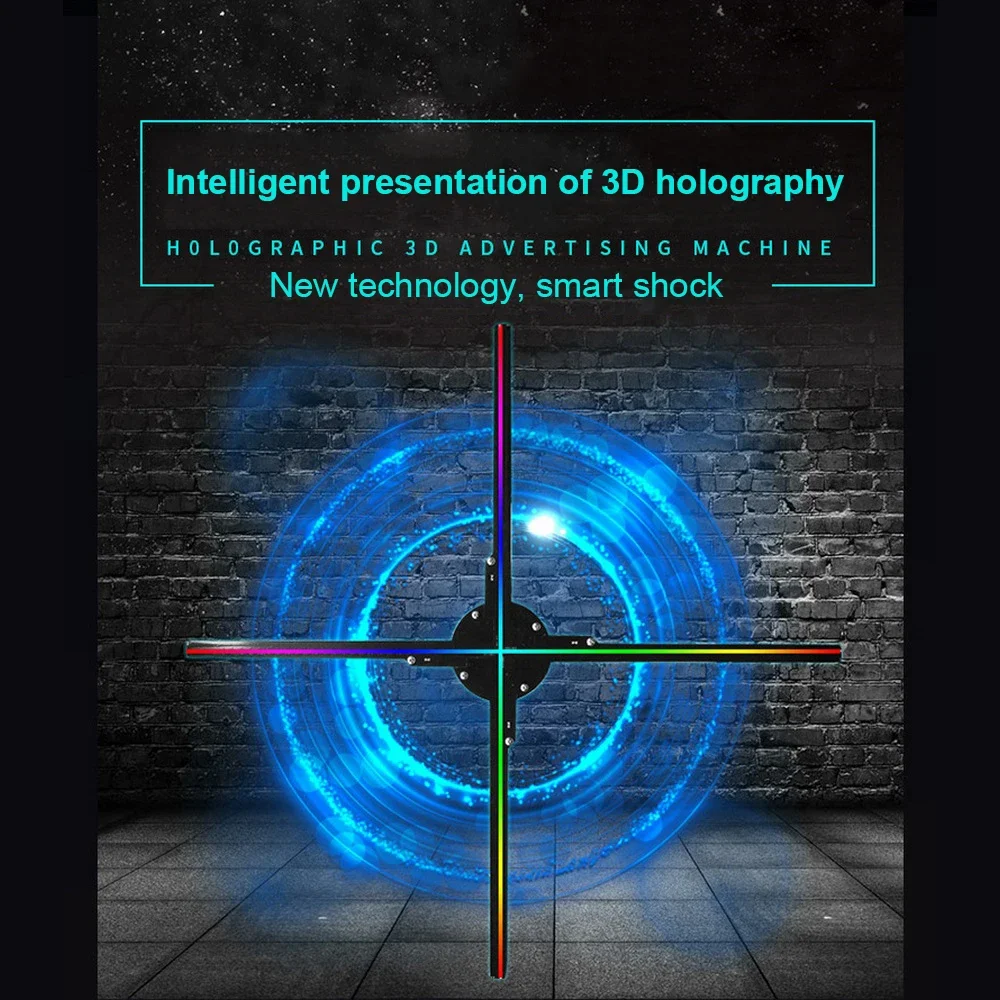 3D Wifi Hologram Projector 56Cm Fan 1600*576 Resolution Led DIY MP4 Picture Holographic Advertising Machine