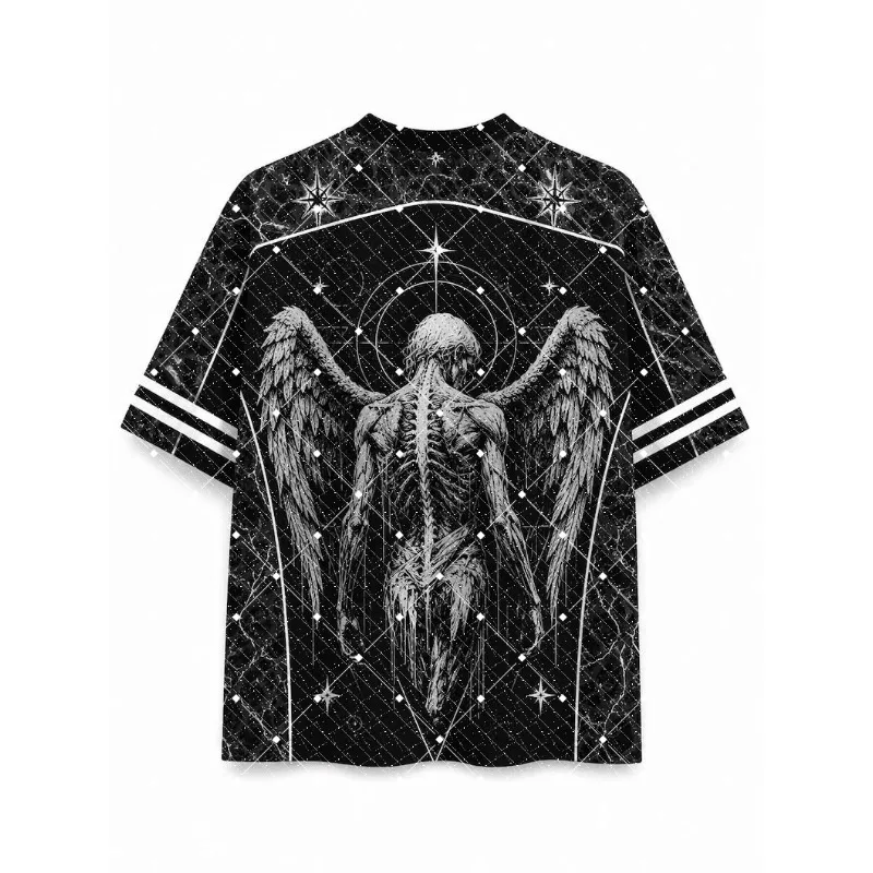 New Dark Style V-neck Quick Drying Sports T-shirt Trendy Fashion Halloween