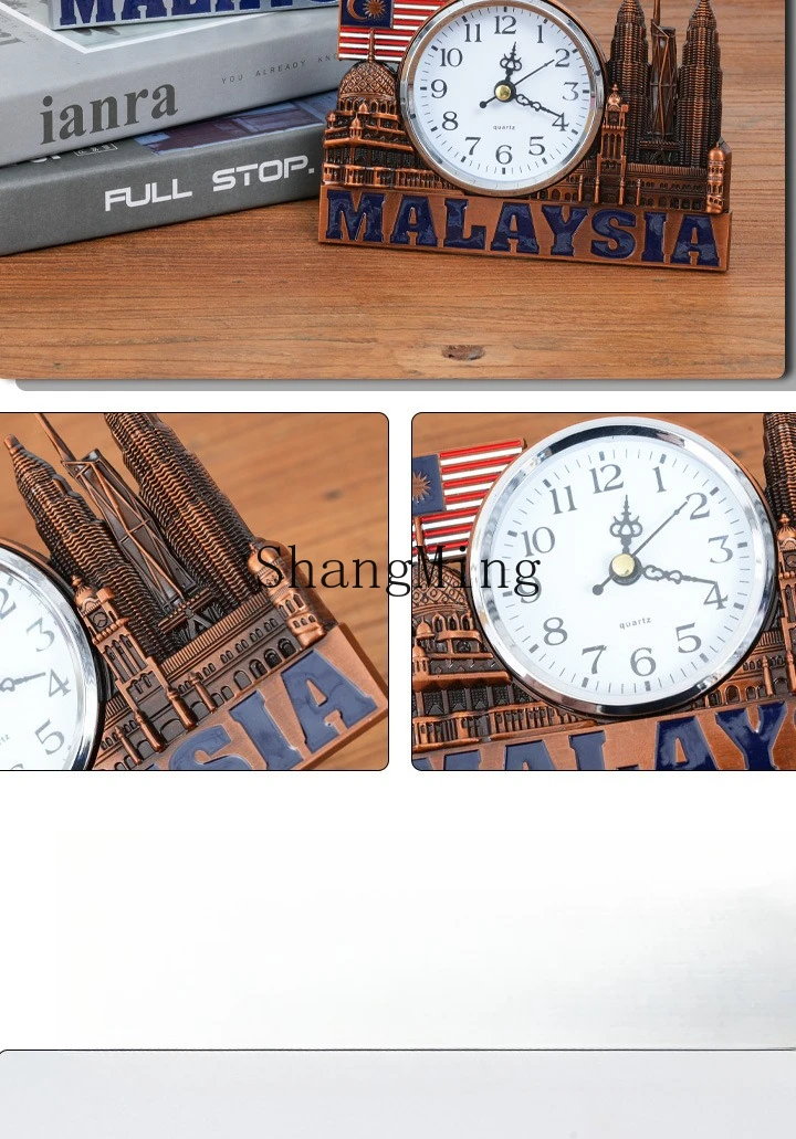 DSA Zinc Alloy Architectural Travel Gift Clock Table Ornament Gift Souvenir Home Decoration Items