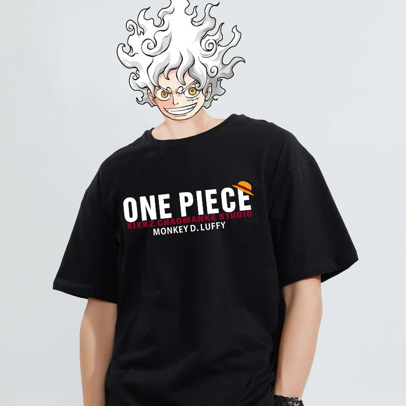 Novo algodão puro uma peça japonês na moda marca animação periférica luffy assab de manga curta masculino e feminino verão camiseta