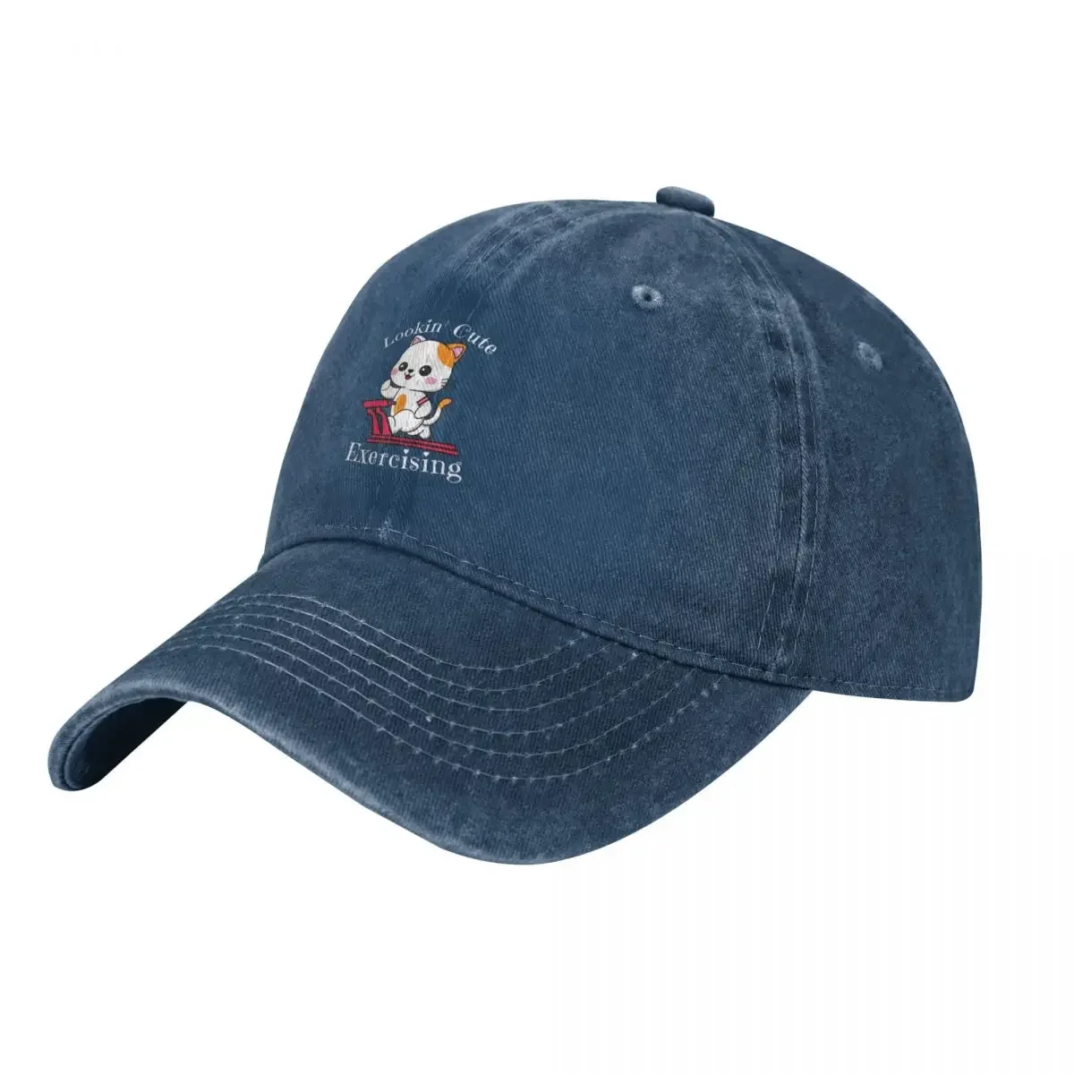 Lookin cute Exercising Cute Cat on a Treadmill Exercising Design Baseball Cap foam party Hat Caps For Women Men's