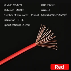 HIFI 6NOOC DIY Bulk Cable Single Stranded Built in Cable Braided Earphone Cable Power Cable Bridge Speaker Audio Cable