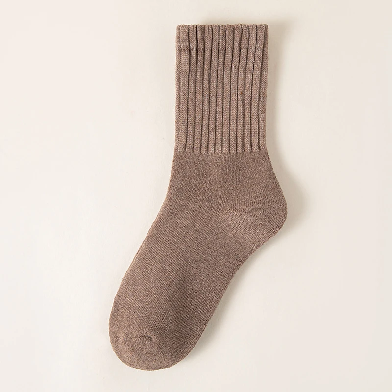 1/5 Paar Winter-Socken aus verdickter Wolle für Damen, atmungsaktiv, bequem, Plüsch, niedrige Röhre, Schneesocken, koreanische einfache warme Kaschmirsocken – Detail 10
