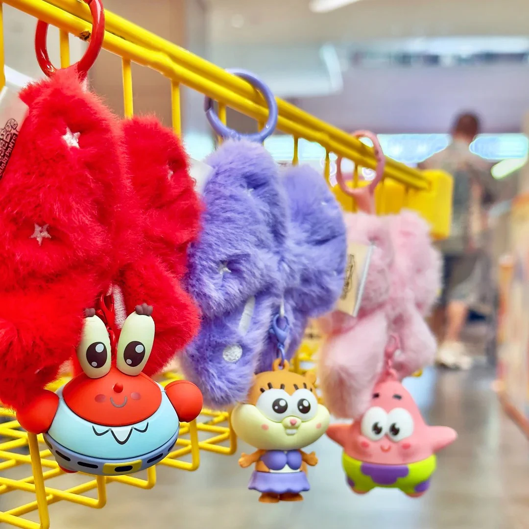 

Bestine Spongebob Anime Plush Bow Pendant Aromatherapy Hanging Ornament Blind Box Cute Cartoon Accessory Bag Car Decor For Adult