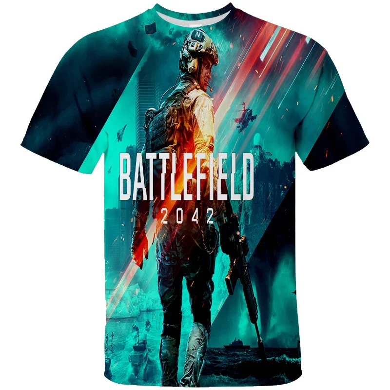 

BATTLEFIELD 3D Print T-shirt Child Adults Cartoon Fun Game T Shirt Anime Casual Pattern Loose O Neck Sport Polyester Tshirt Y2k