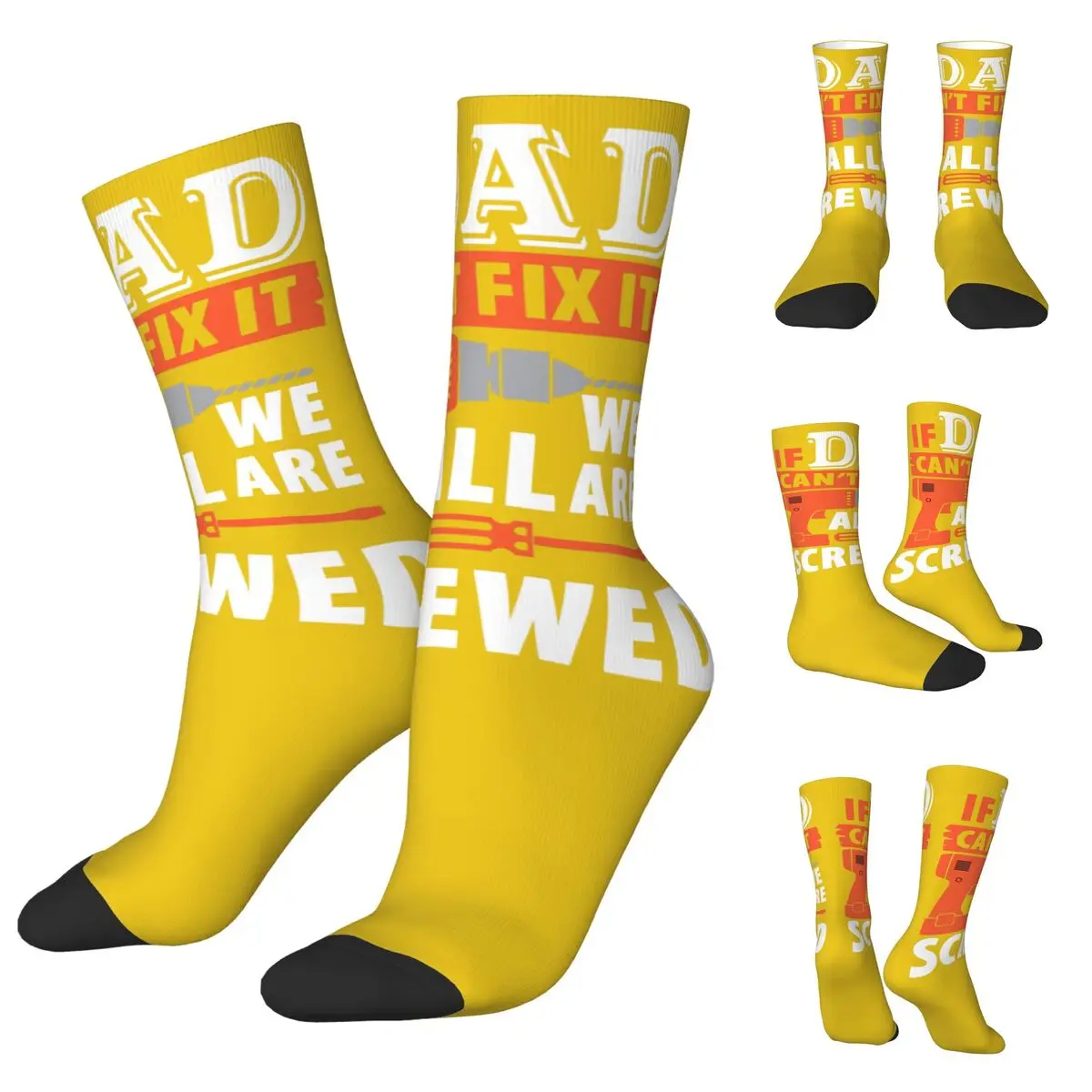 

If Dad Can't Fix It We're Screwed Unisex Socks,Running 3D Print Happy Socks Street Style Crazy Sock