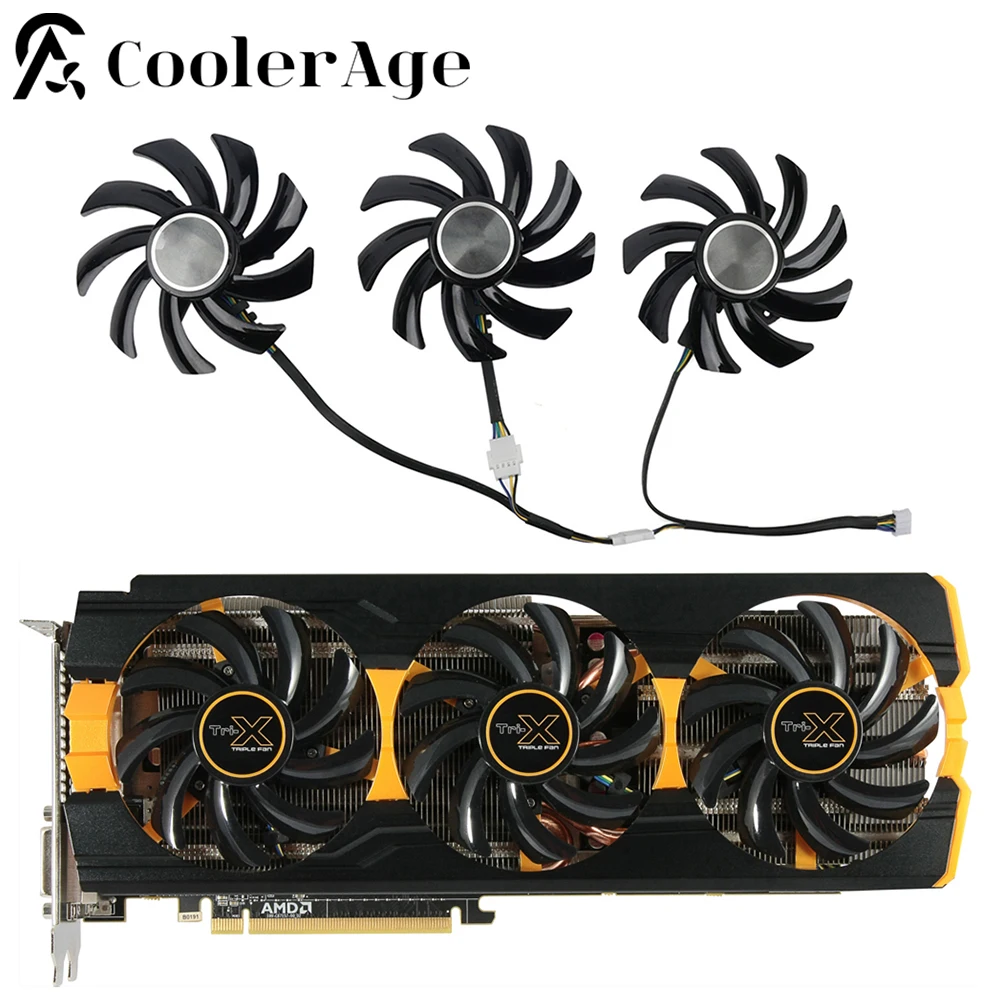 

Video Card Fan For Sapphire Radeon R9 290X Tri-X OC R9 390 390X 8GB NITRO 85MM FDC10H12S9-C Graphics Card Replacement Fan