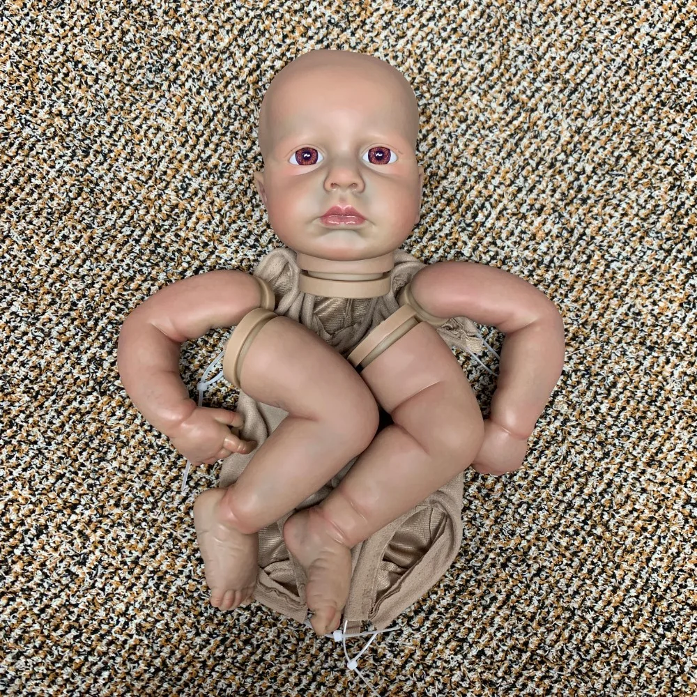 

19 Inch Loulou chocolate skin Reborn Doll Kits 3D Painted Skin Bebe Newborn Doll Kits