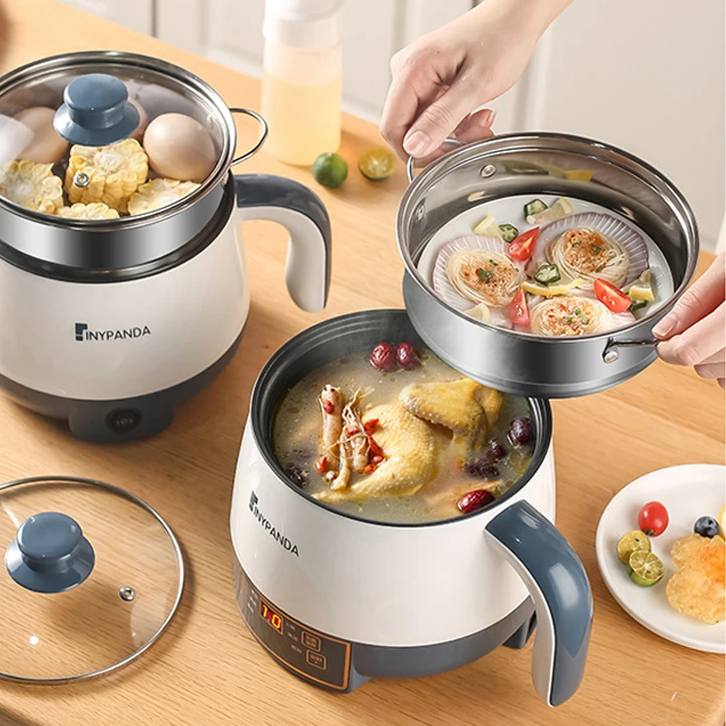 Multifunctional Electric Cooker Hot Pot Mini Non-stick Food Noodle Cooking Skillet Egg Steamer Soup Heater Pot Frying FOR Home