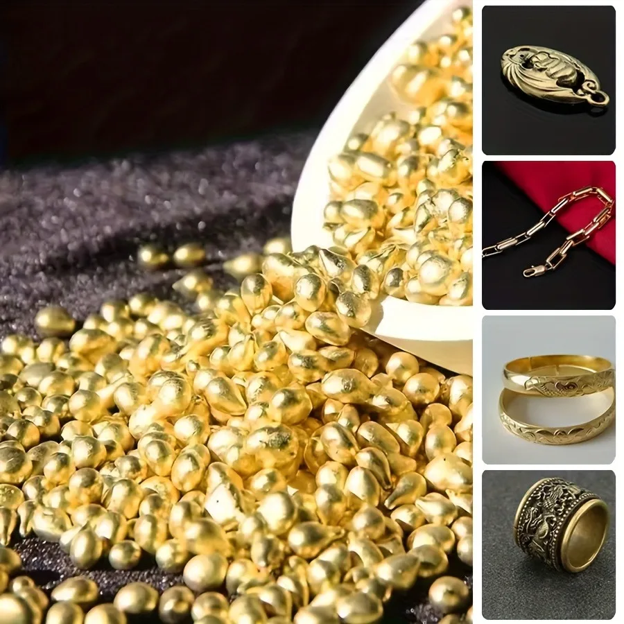 Premium Solid Brass Casting Grain DIY Craft Metal for Rings Necklaces Pendants, Corrosion-Resistant Fine Particles
