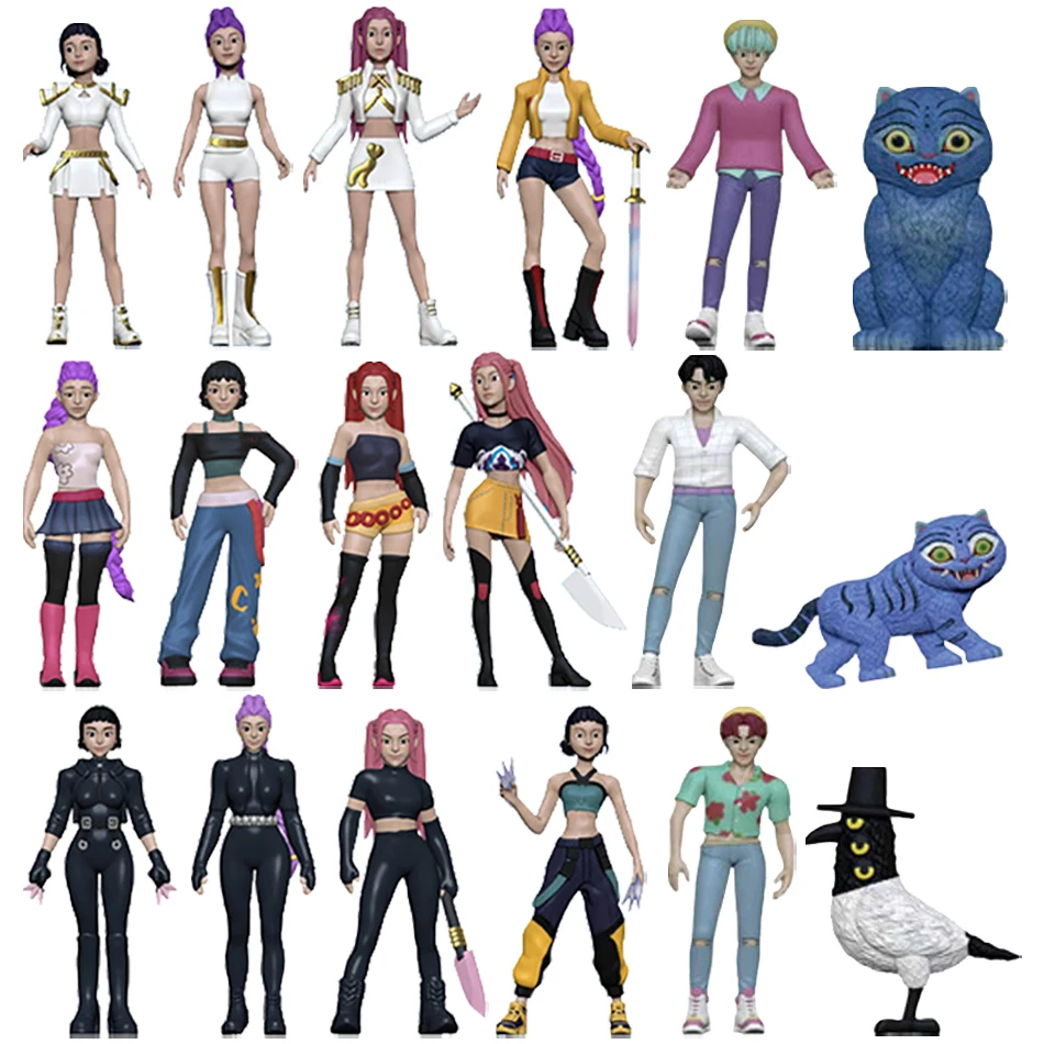 Figurki Kpop Demon Hunters, zabawki kolekcjonerskie w pudełku, figurki Demon Hunters, postacie z gier, modele z PVC, figurki akcji, zabawki dekoracyjne