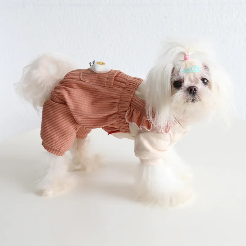 Smiley Poached Egg Four-legged Clothing 2024 Autumn and Winter Pet Clothing