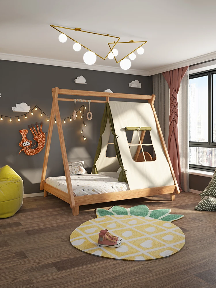 Kids room play tree house bed girls cot boy chalet tent bed