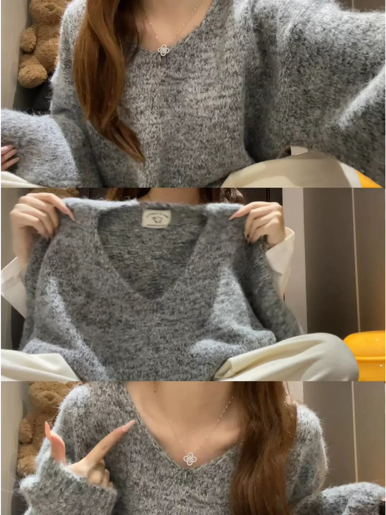 Maglione lavorato a maglia da donna coreano Lazy Sle V-Ne Loose Fit Autunno Inverno Morbido nutriente Strato superiore Base irt Long Sve