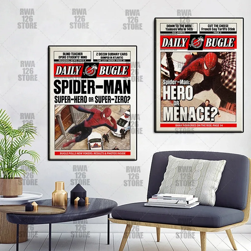 Disney Spiderman Daily Newspaper Poster And Print No Way Home Movie Canvas Painting Disney HD Wall Art Room Home Decoration