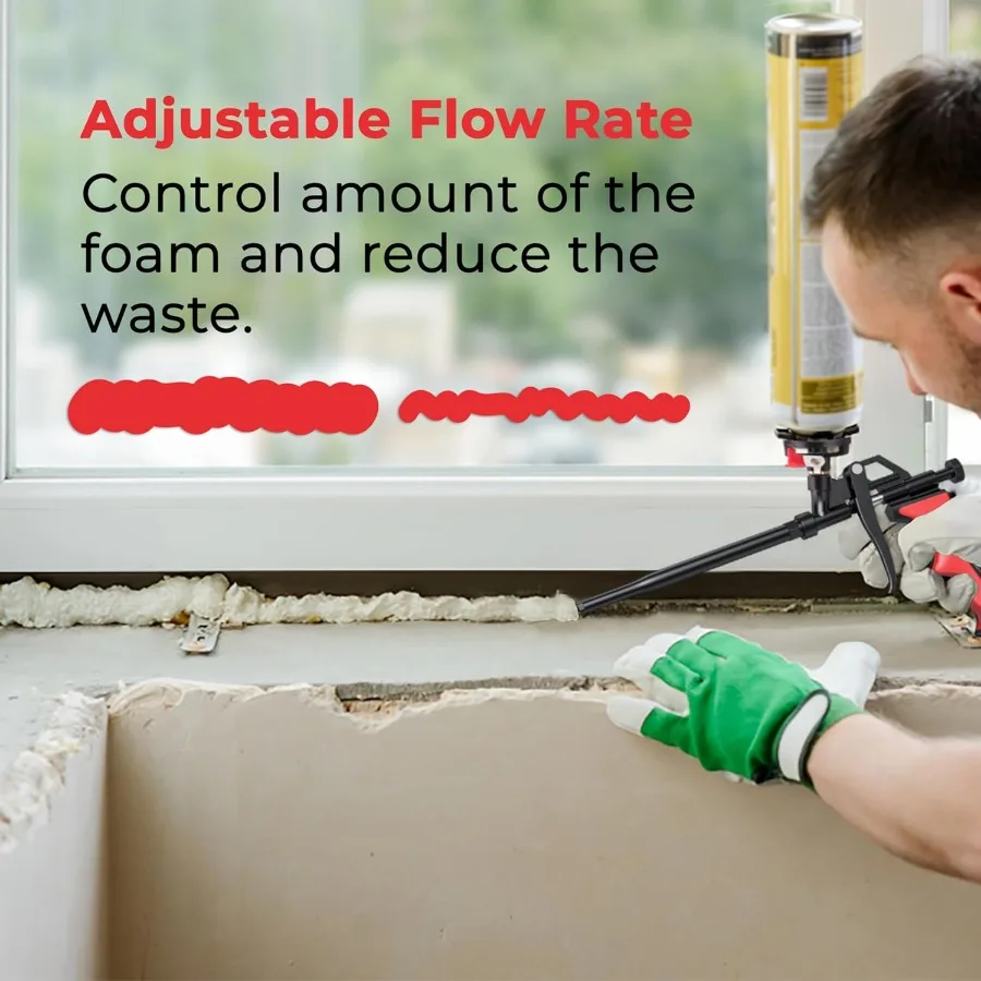 أداة توزيع رغوة الرش الاحترافية مع فوهات مطلية بالتفلون لتطبيقات العزل عالية الأداء تتضمن 12