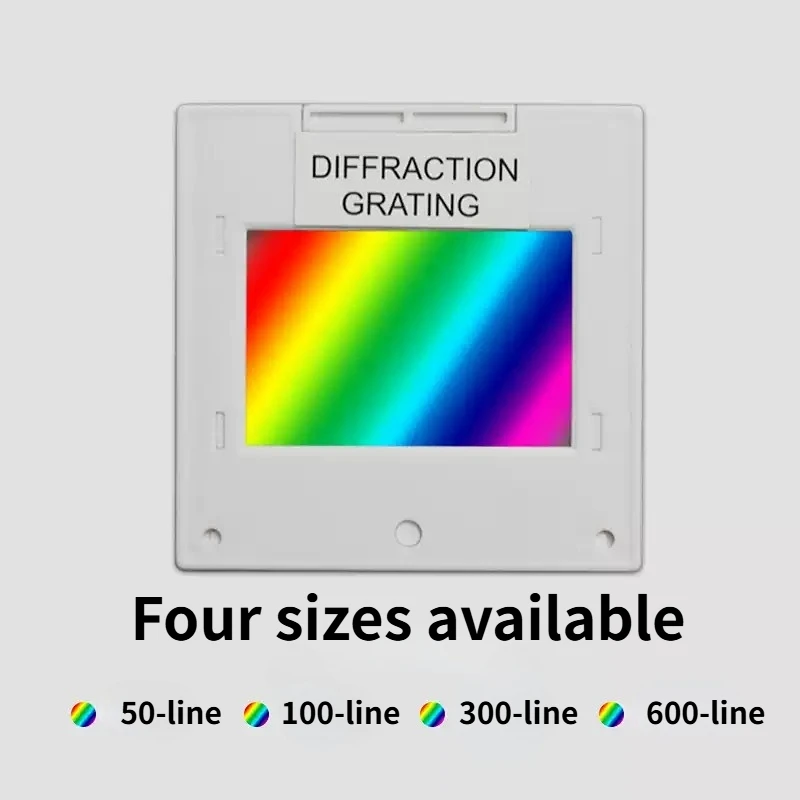 

Transmission Diffraction Grating 50x50mm Spectral Spectroscopy Holographic Diffraction Optics Inspection 600 Lines with Case