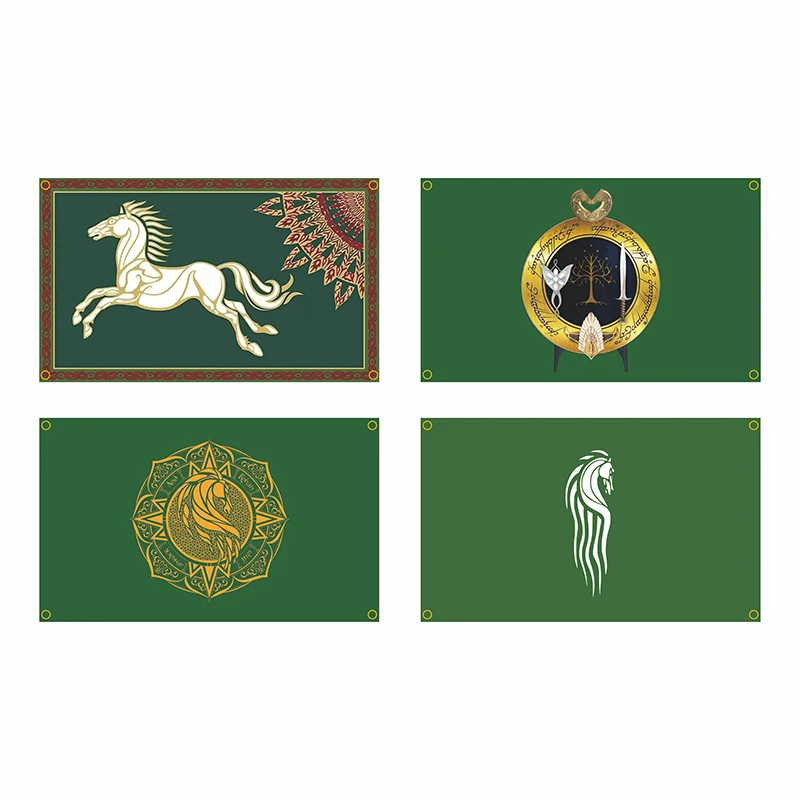 

Flagflying 3x5FTS 90x150cm the Kingdom of Rohan Riddermark Banner Flag High-Quality Durable Material for Outdoor Indoor Use