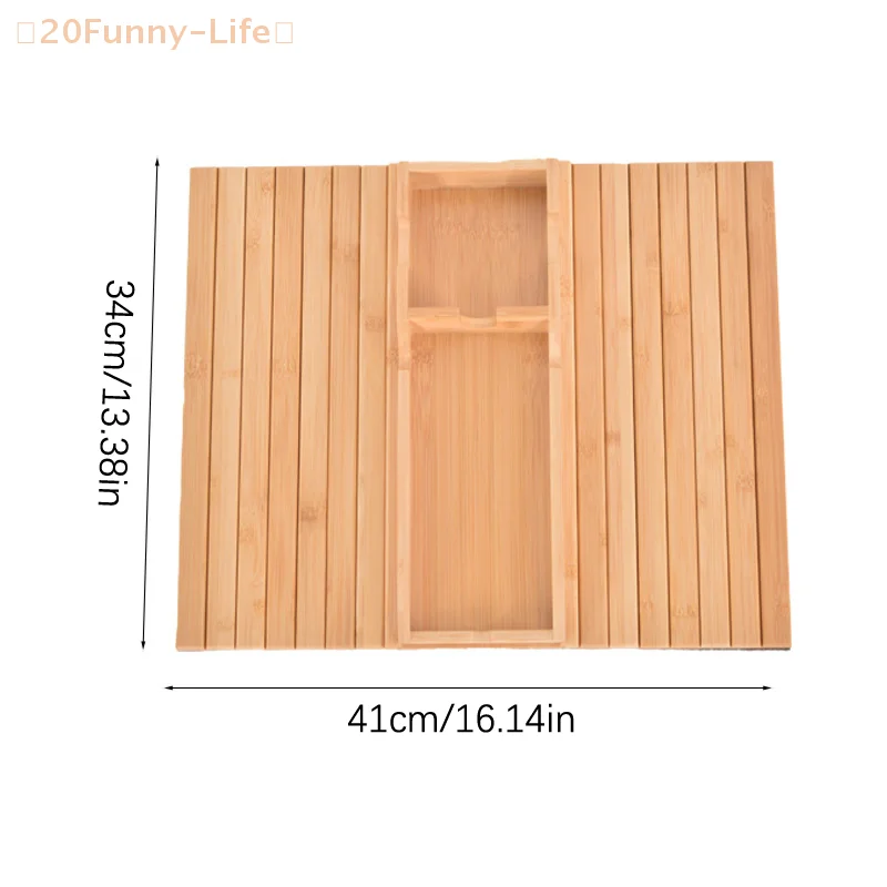 Removable Couch Cup Holder Natural Bamboo Anti-Slip Sofa Armrest Tray Foldable Multifunctional Sofa Cup Holder