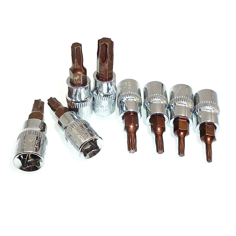 Imagem -04 - Torx Bits Chave de Fenda Chave Soquete Conjunto Polegada Drive Bicicleta Ferramentas Manuais Socket t8 T10 T15 T20 T25 T27 T30 T40 T45 T50 pc