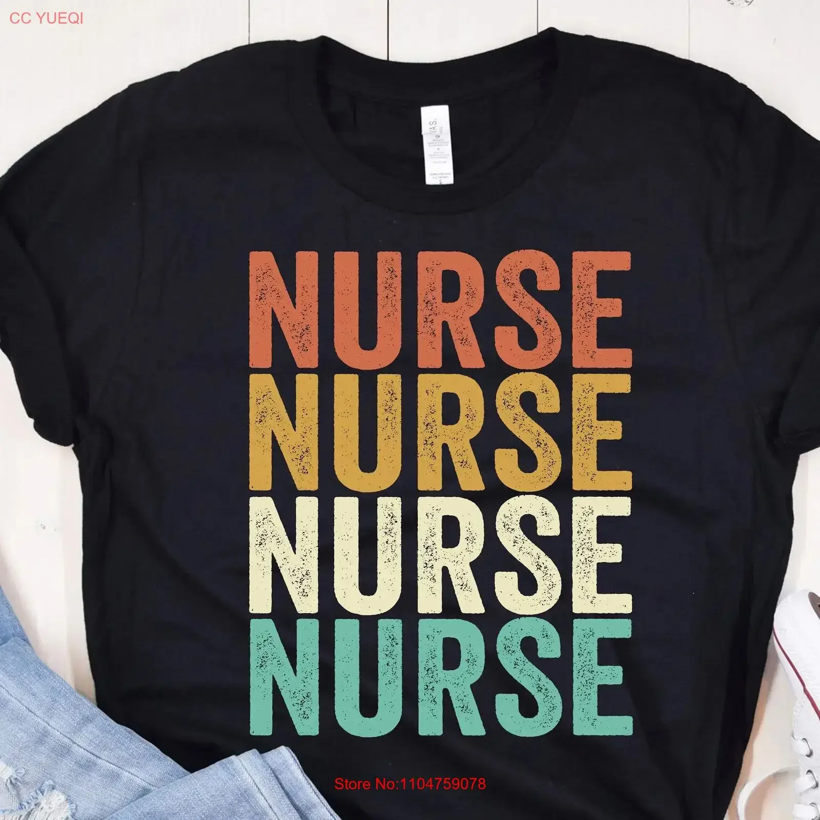 Футболка с принтом для медсестер: забавная, для жены, на выпускной, в стиле ретро, винтажная, с эффектом потертости, модная, эластичная, стильная, универсальная.