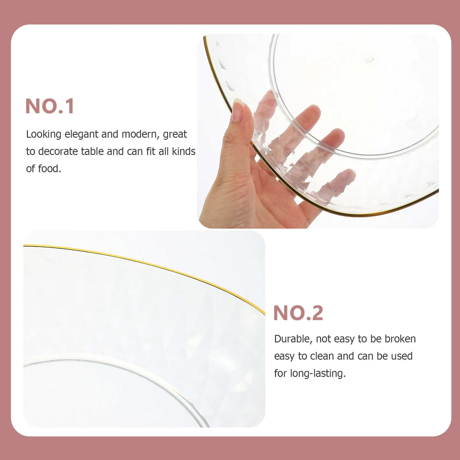 

Fruit Salad Bowl Reusable Plastic Multi-Functional Kitchen Gadget for Home Restaurant Elegant Food Storage Container