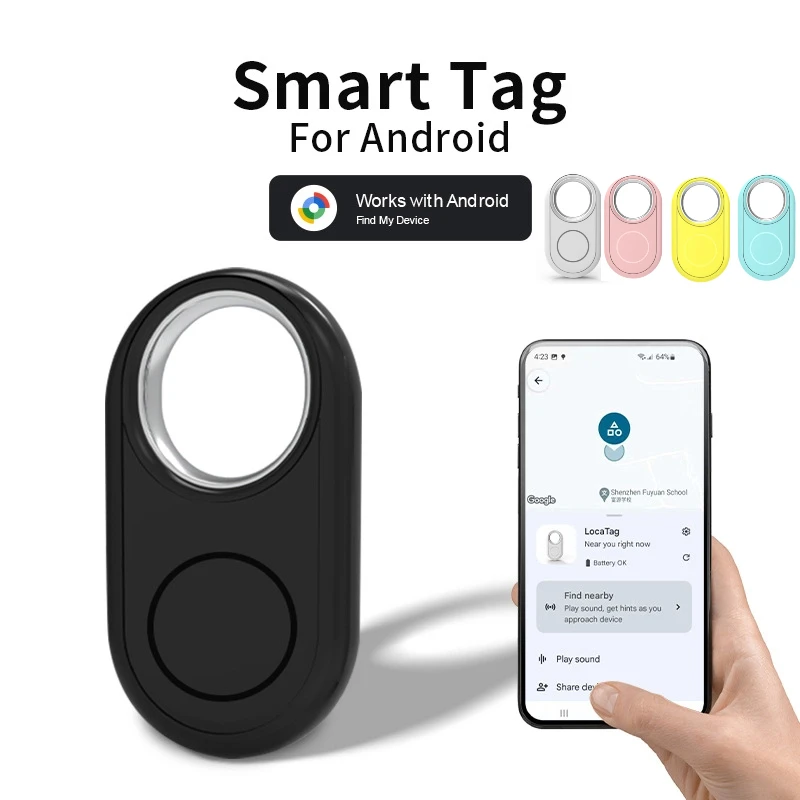 

Bluetooth GPS-трекер для телефонов Xiaomi Samsung работает с Android Google Find My Device Locator Key Finder Anti-Lost Smart Tag