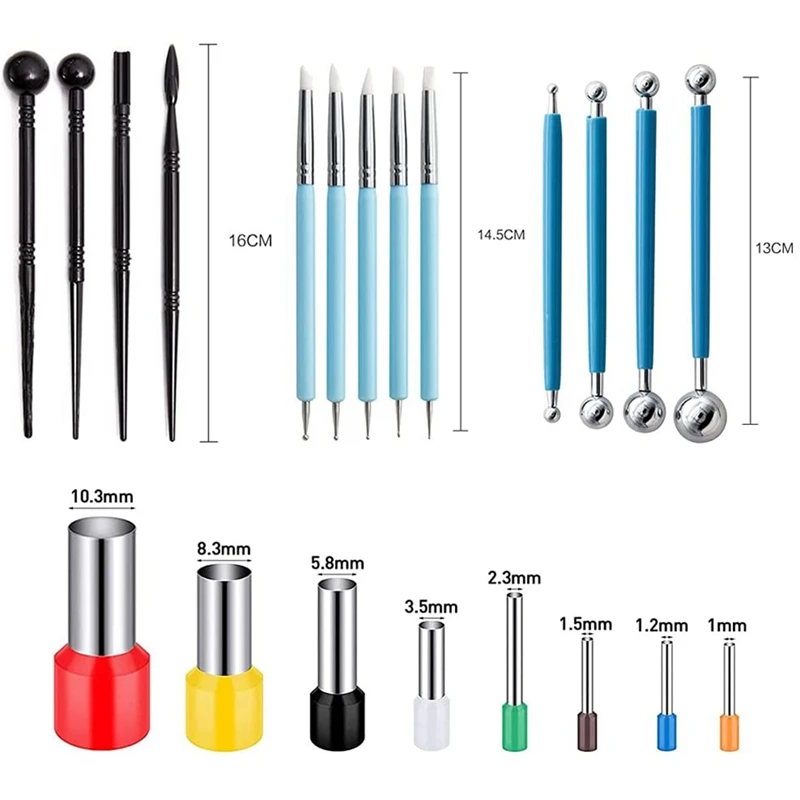 58Pcs Polymer Clay Tools Modelling Tool Set Sculpting Tool Kit For DIY Clay Ceramic Crafts For Crafts Sculpture