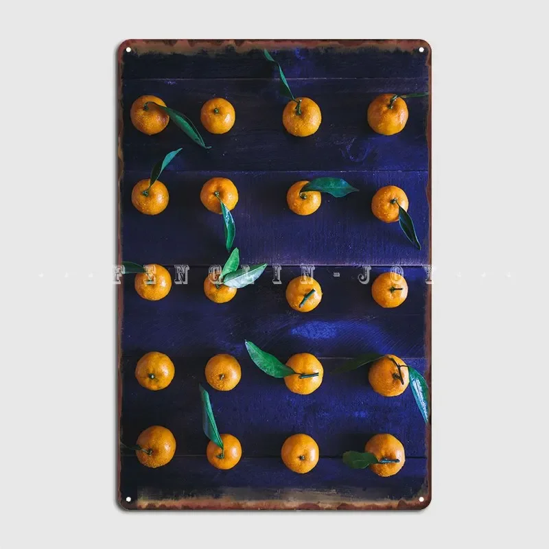 لوحة معدنية من الماندرين الناضجة الطازجة ملصق سينما جراج غرفة المعيشة ديكور جدار ديكور تين تسجيل ملصق