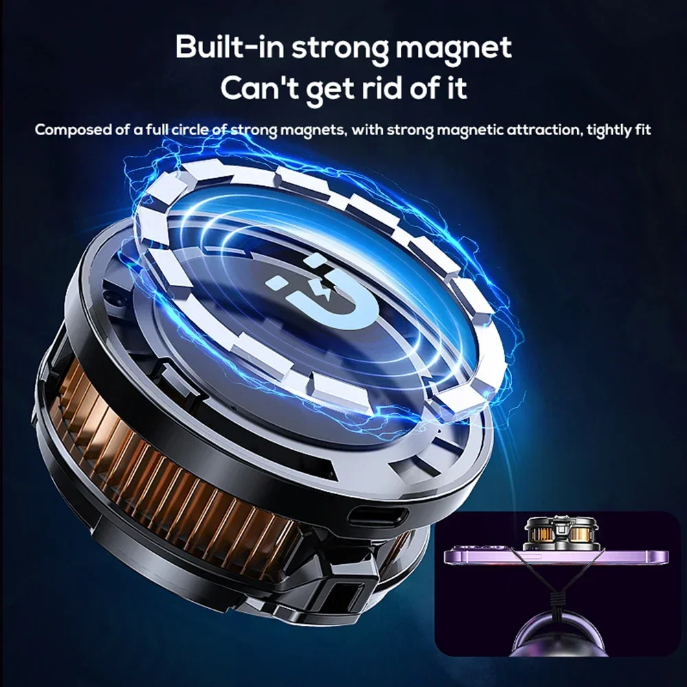 Mobile Phone Radiator with Magnetic Compatibility for iPhone and For Android Silent Cooling Fan for Enhanced Performance