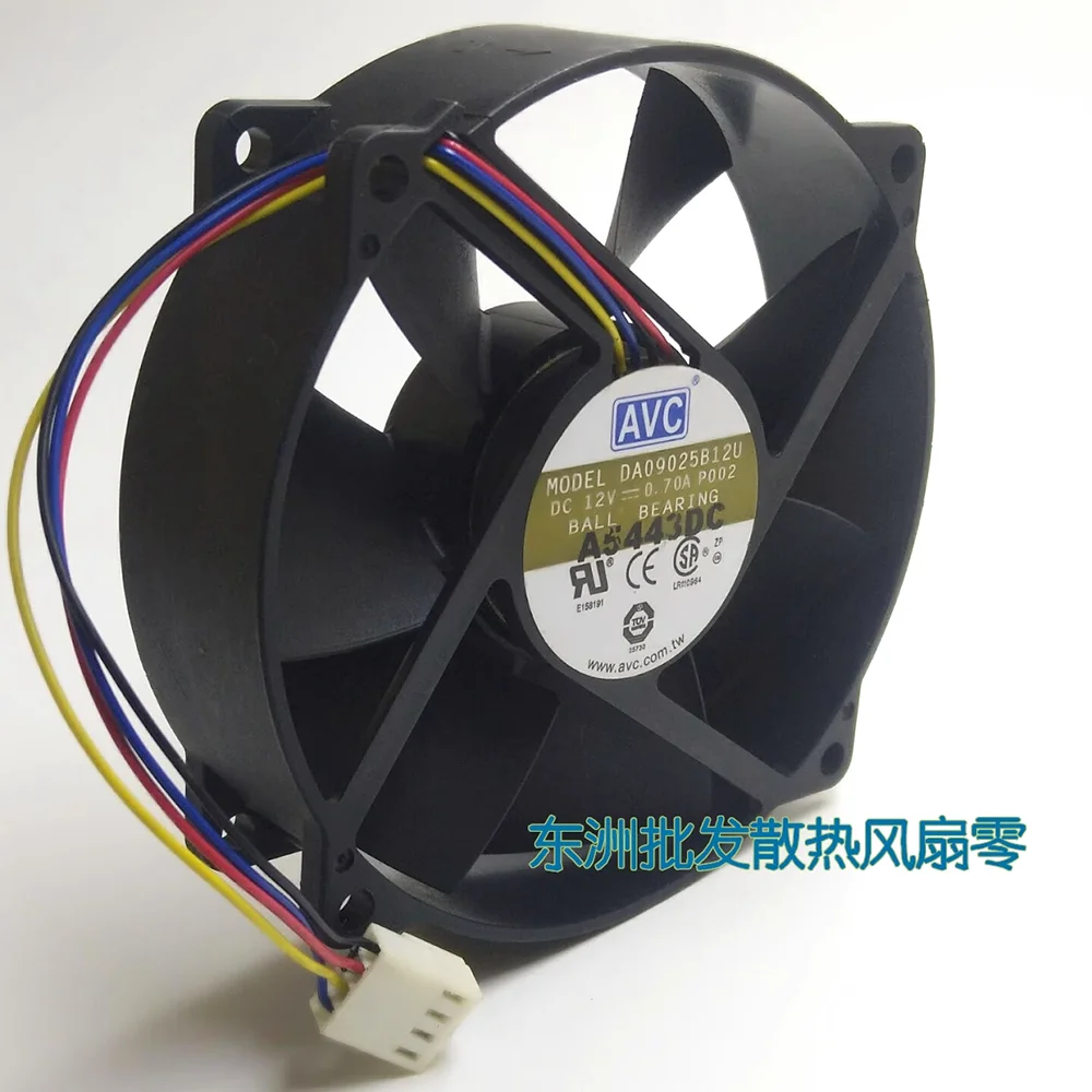 for AVC coolingfan DA09025B12U 90mm round frame supports CPU cooling fan double ball bearing PWM 4 wire speed