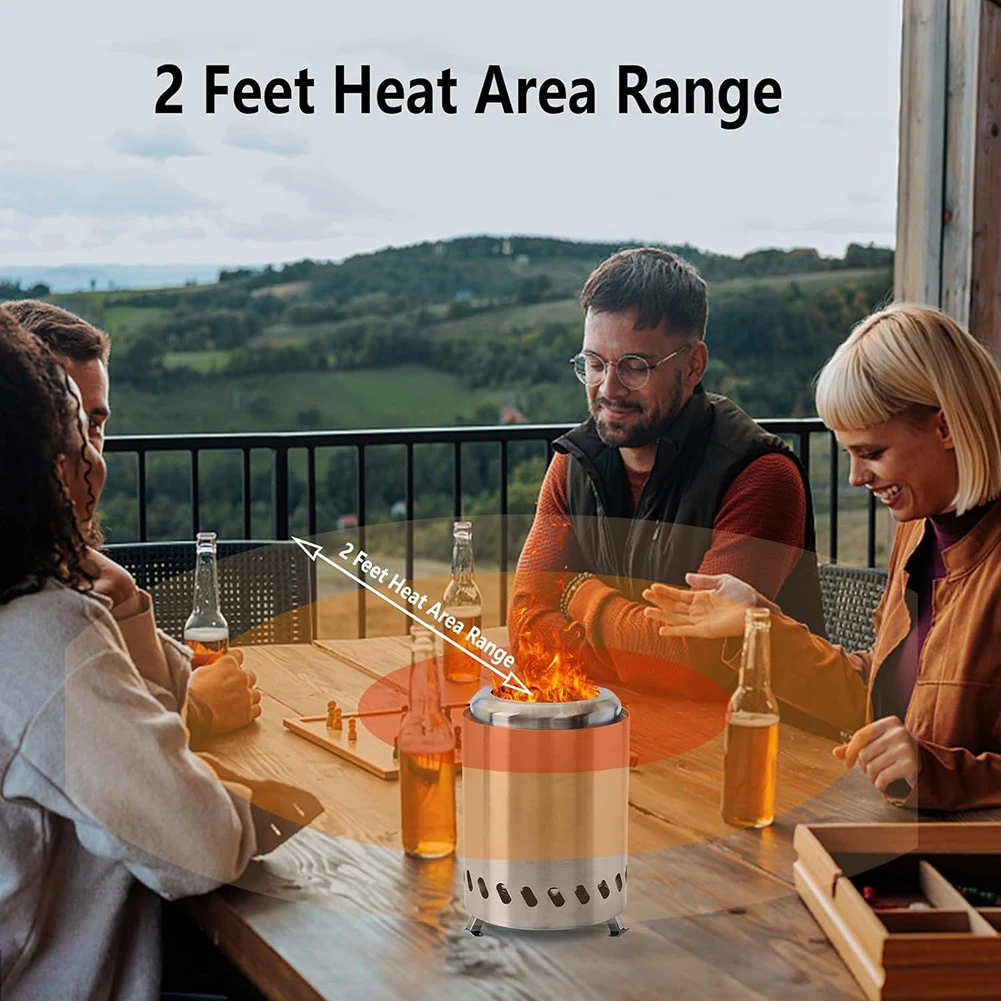Smokeless Tabletop Fire Pit Stainless Steel Portable Mini Stove Mini Fire Pit Wood Burning Or Pellet Fueled Portable Bonfire