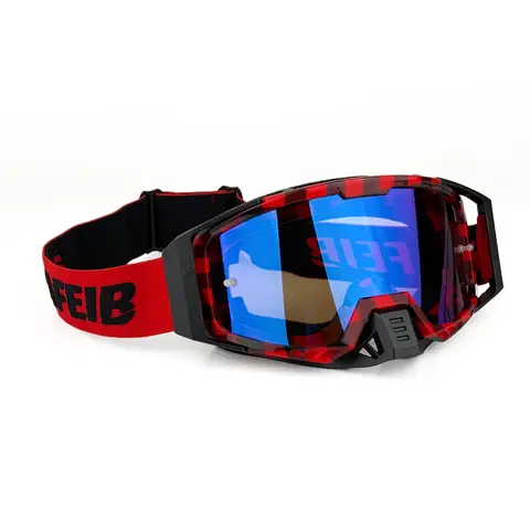 Multi-Color Nose-Protected Motorcycle Goggles - UV400 Windproof, Off-Road Riding Gear for Western Markets