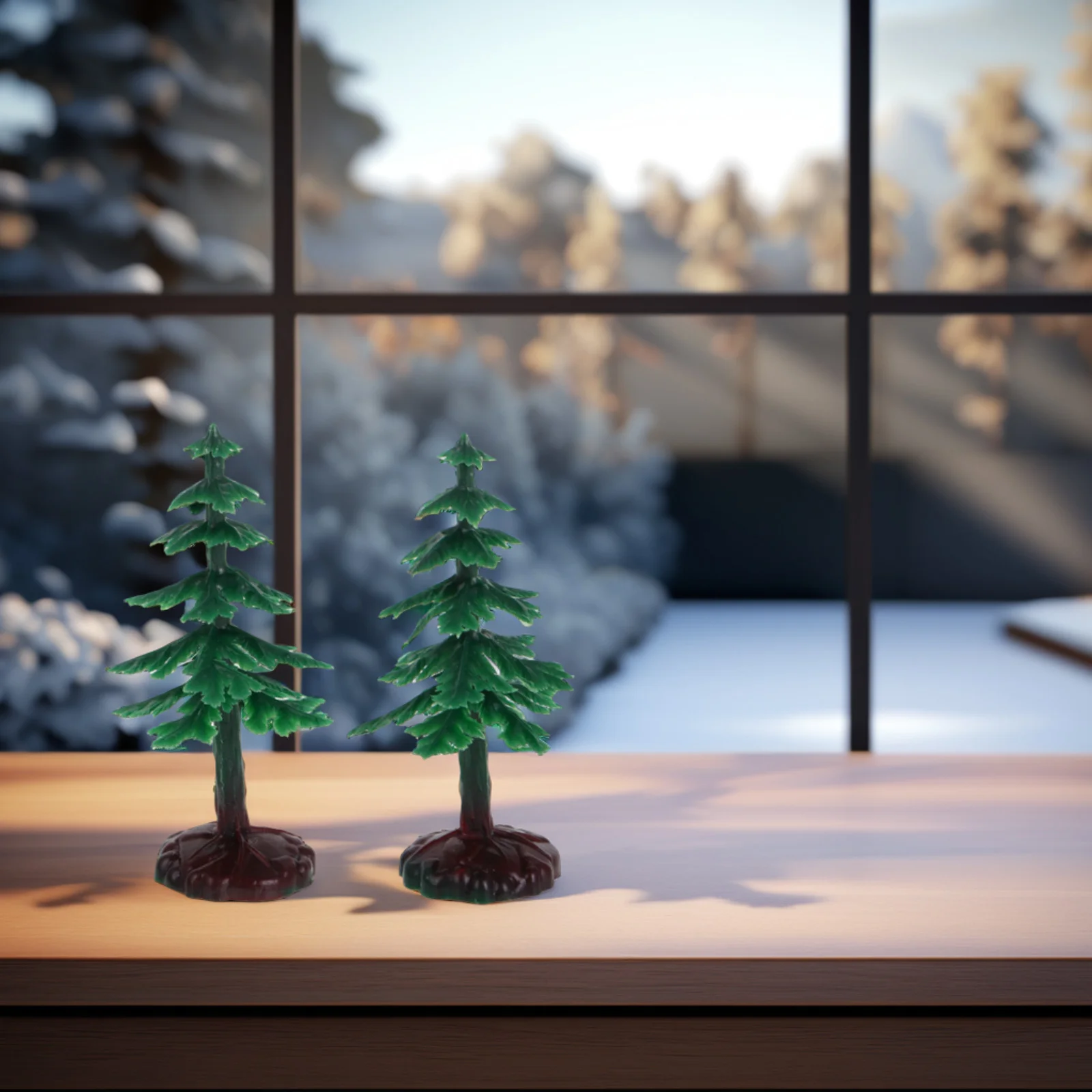 

20 Pcs Christmas Scenery Landscape Bottle Brush Trees Building Pine Artificial for Diy Decor Crafts Miniature