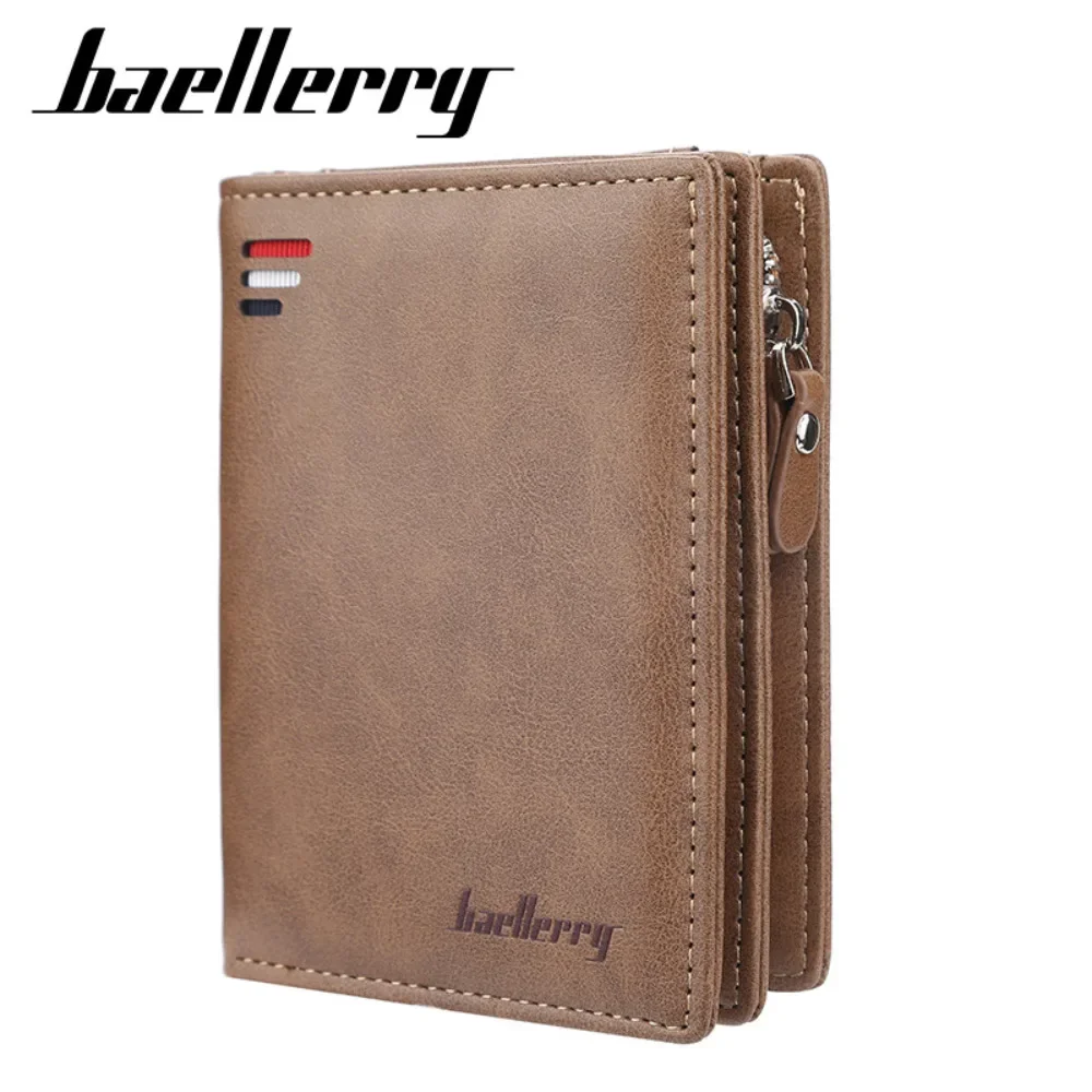 2024 New PU Leather Men Wallets High Quality Zipper Short Desigh Card Holder Male Purse Vintage Coin Holder Men Wallets