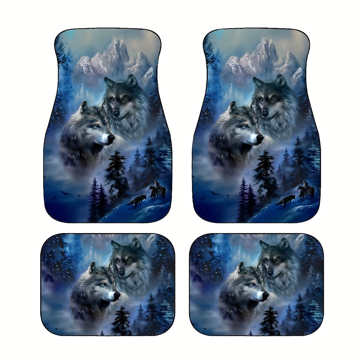 4pcs Timberwolf Universal Car Floor Mats | Durable Polyester Mats For Sedans, Trucks, And SUVs, Enhances Driving Pleasure And Co