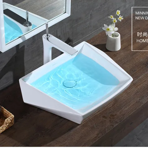 On-stage basin Ceramic diamond geometric wash basin Face wash oval household wash basin