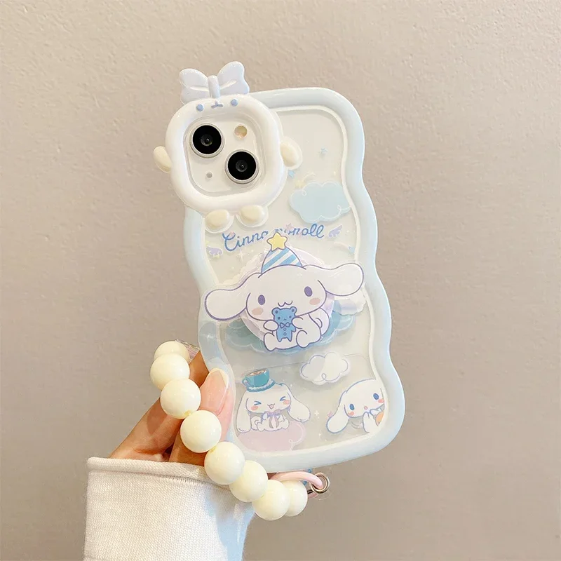 Sanrio Cinnamoroll iPhone14 Чехол для мобильного телефона Kawaii Cute 13 12 11 X Xs Pro Plus Max Защитный чехол-держатель Детские игрушки для девочек