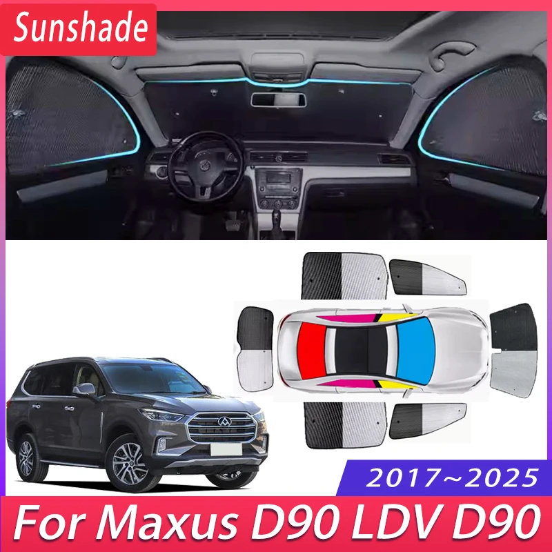 Car Sunshade For Maxus D90 LDV D90 2017~2025 2018 Auto Heat Insulation Sun Protection Sunshade Windshield Visor Car Accessories